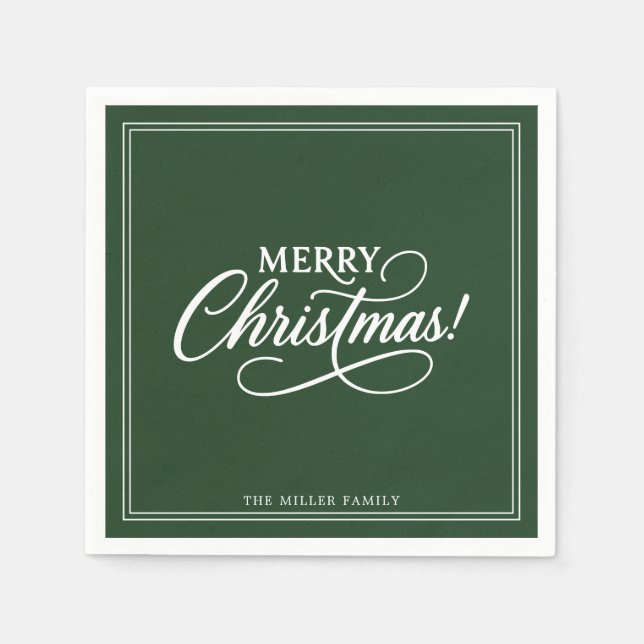 Serviette En Papier Joyeux Noël vert, vacances (Devant)