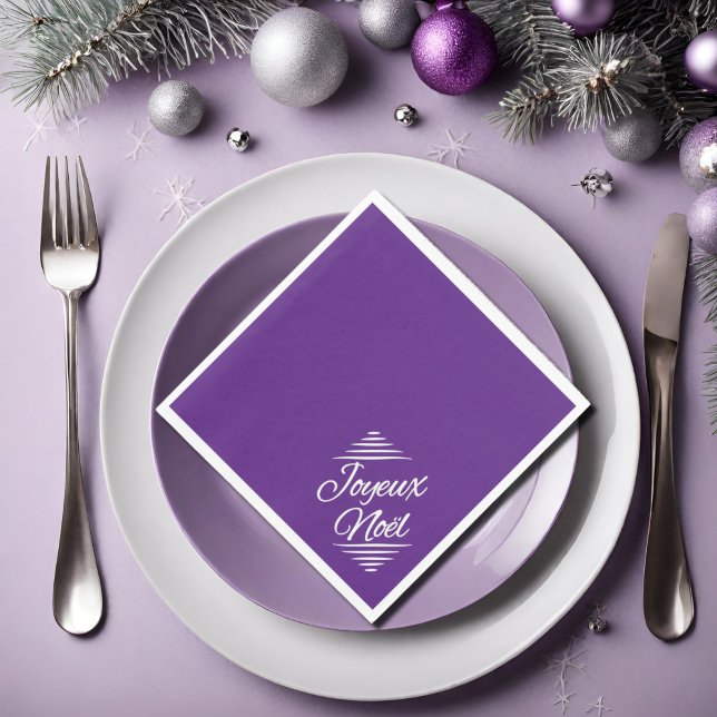 Serviette En Papier Joyeux Noel - violet royal (Créateur téléchargé)