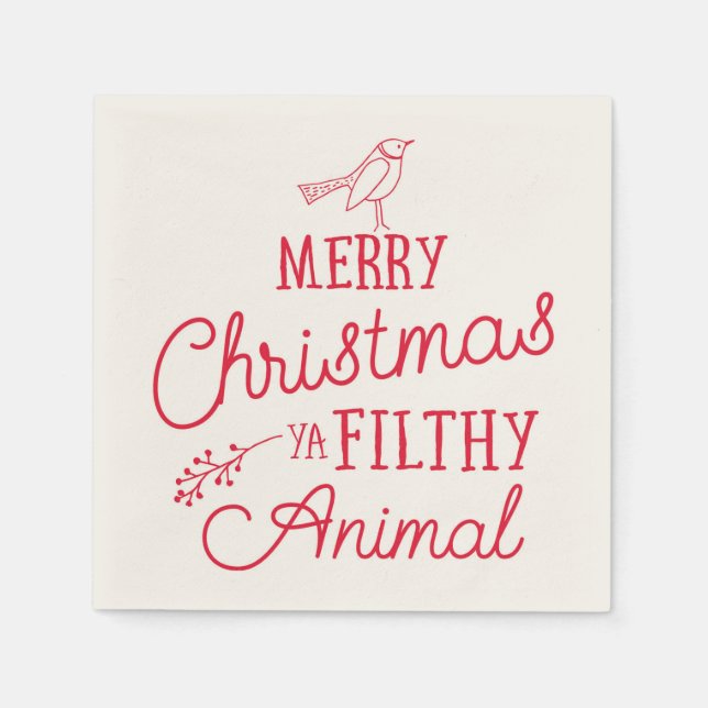 Serviette En Papier Joyeux Noël Ya Filthy Papier Animal Napkins (Devant)