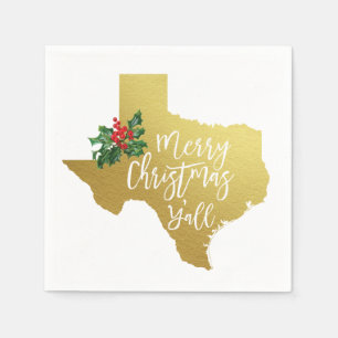 Serviette En Papier Joyeux Noël Y'all Texas State Napkins