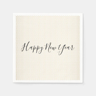 Serviette En Papier Joyeux Nouvel An Gold Polka Dot Holiday Napkin