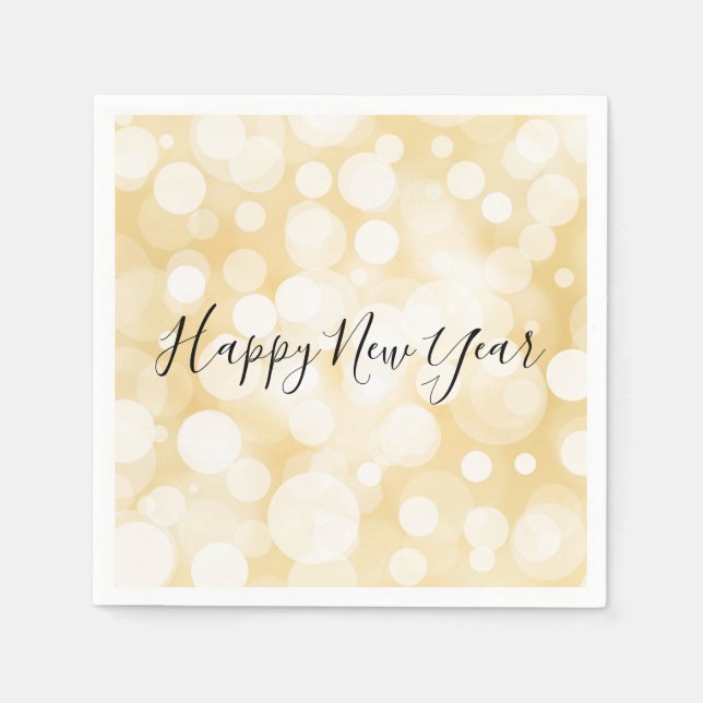 Serviette En Papier Joyeux Nouvel An Gold Polka Dot Holiday Napkin (Devant)