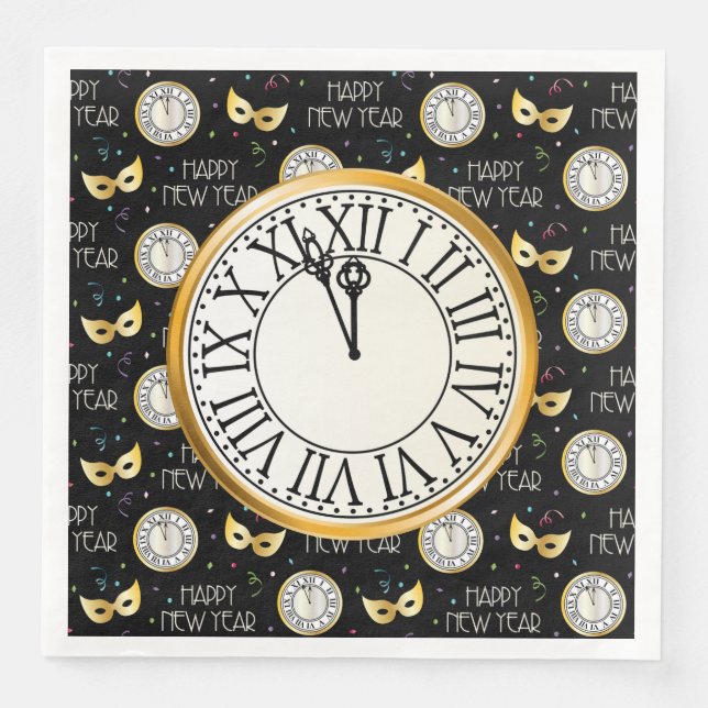 Serviette En Papier Joyeux Nouvel An serviettes (Devant)