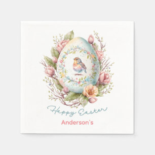 Serviette En Papier Joyeux Oeuf de Pâques Floral de Pâques Personnalis