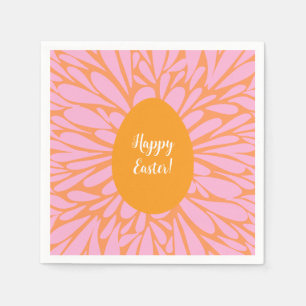 Serviette En Papier Joyeux OEuf d'orange de Pâques
