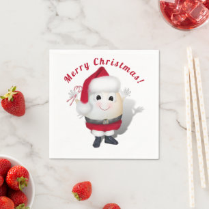 Serviette En Papier Joyeux Œuf Père Noël - Noël Œufstraordinaire