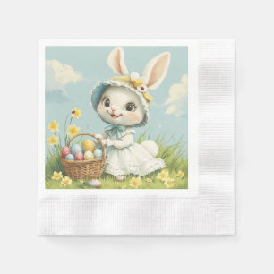 Serviette En Papier Joyeux oeufs de lapin de Pâques Daffodils Papillon