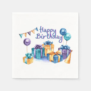 Serviette En Papier Joyeux papier d'anniversaire Napkin