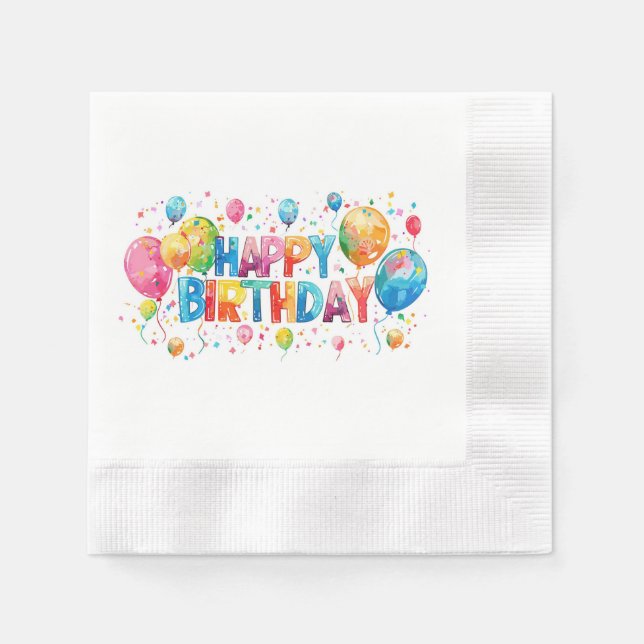 Serviette En Papier Joyeux papier d'anniversaire Napkin (Devant)
