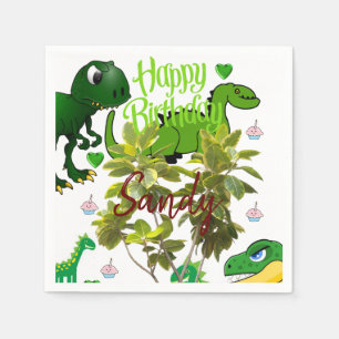 Serviette En Papier Joyeux Papier d'anniversaire, serviettes, Dinosaur