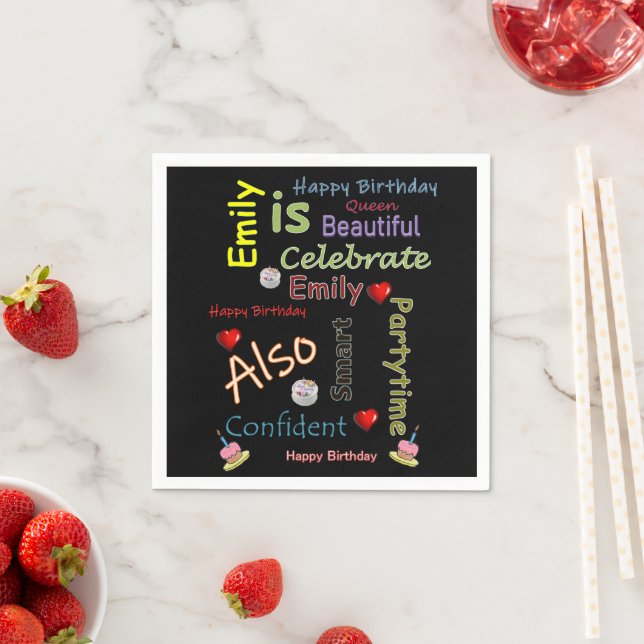 Serviette En Papier Joyeux papier d'anniversaire serviettes Emily (En situation)