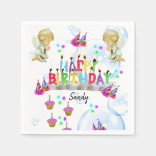 Serviette En Papier Joyeux Papier d'Anniversaire serviettes, Twin Ange