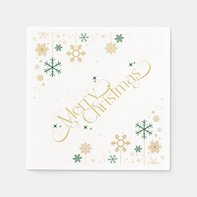 Serviette En Papier Joyeux papier de Noël Napkin (Devant)
