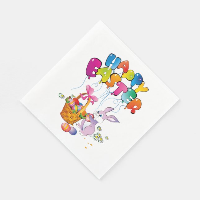 Serviette En Papier Joyeux Pâques (Coin)