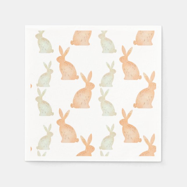 Serviette En Papier Joyeux Pâques - motif du lapin d'or (Devant)