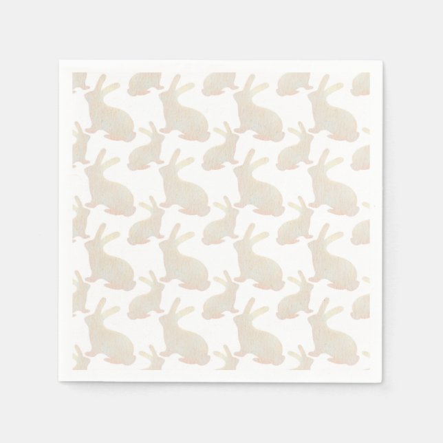 Serviette En Papier Joyeux Pâques - motif du lapin d'or (Devant)