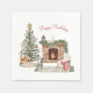 Serviette En Papier Joyeux Pawlidays Design de Chien- Staffordshire Te