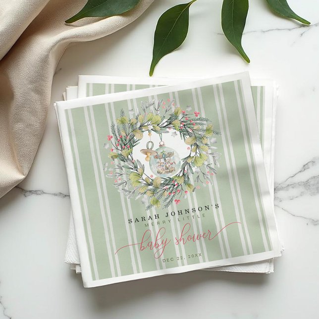 Serviette En Papier Joyeux petit Baby shower de Noël Papier Napkin (Baby Shower Napkins)