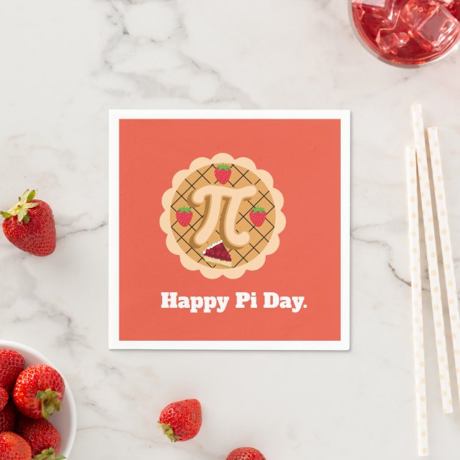 Serviette En Papier Joyeux Pi Day Cerry Pie Cute 3.14 (En situation)