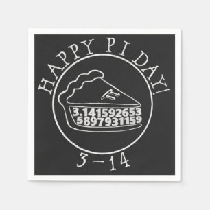 Serviette En Papier Joyeux Pi jour chalkboard pie papier serviettes