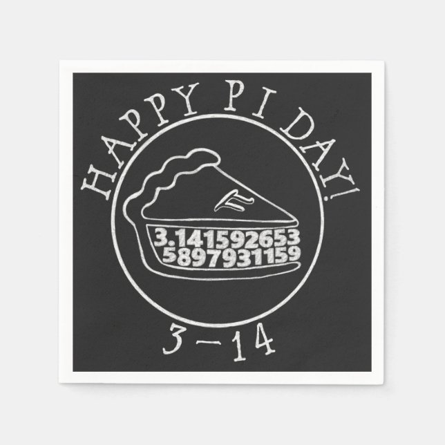 Serviette En Papier Joyeux Pi jour chalkboard pie papier serviettes (Devant)