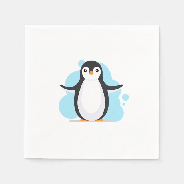 Serviette En Papier Joyeux pingouin (Devant)