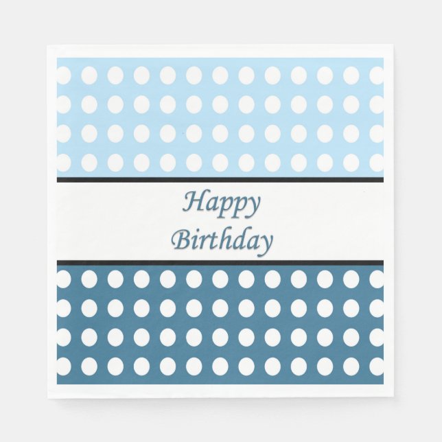 Serviette En Papier Joyeux point Polka d'anniversaire (Devant)