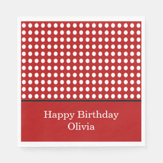 Serviette En Papier Joyeux point Polka d'anniversaire