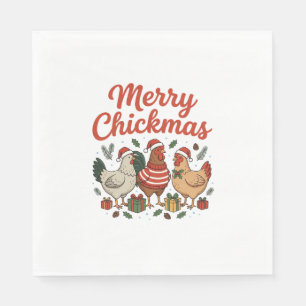 Serviette En Papier Joyeux Pouletmas Poulet Noël