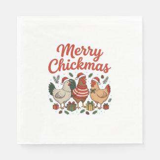 Serviette En Papier Joyeux Pouletmas Poulet Noël