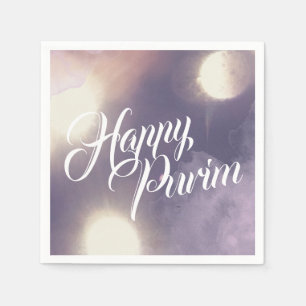 Serviette En Papier Joyeux purim en étincelle et pourpre