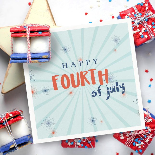Serviette En Papier Joyeux quatrième feux d'artifice 4 juillet des ser (Fabulous Fourth of July Napkins for your fabulous party!)