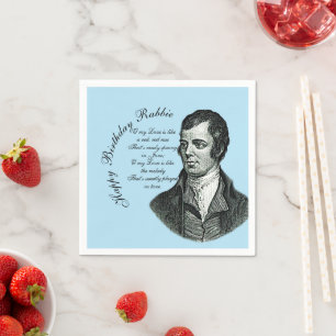 Serviette En Papier Joyeux Rabbie d'anniversaire - Robert Burns Petit