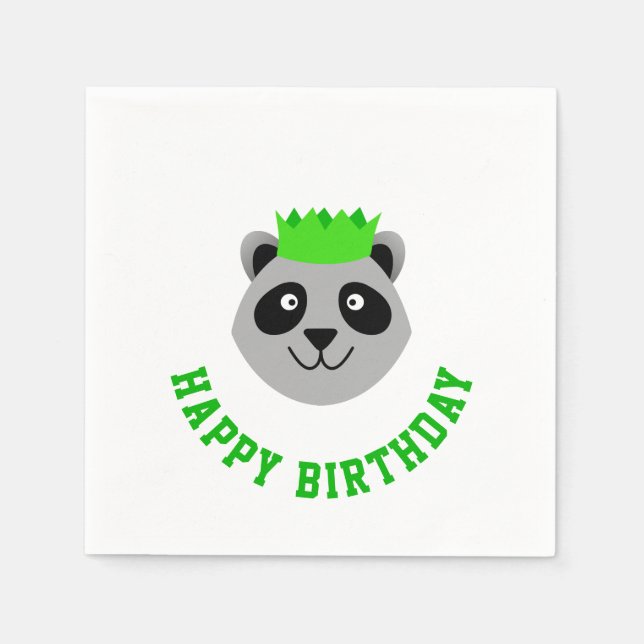 Serviette En Papier Joyeux Raccoon d'anniversaire (Devant)