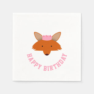 Serviette En Papier Joyeux Renard d'anniversaire