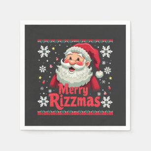 Serviette En Papier Joyeux Rizzmas Santa Rizz Noël drôle Rizzler