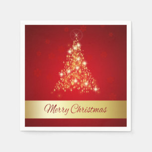 Serviette En Papier Joyeux sapin de Noël éclatant