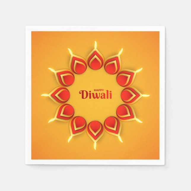 Serviette En Papier Joyeux serviettes Diwali (Devant)