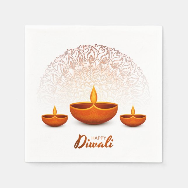 Serviette En Papier Joyeux serviettes Diwali (Devant)