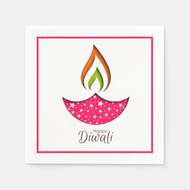 Serviette En Papier Joyeux serviettes Diwali (Devant)