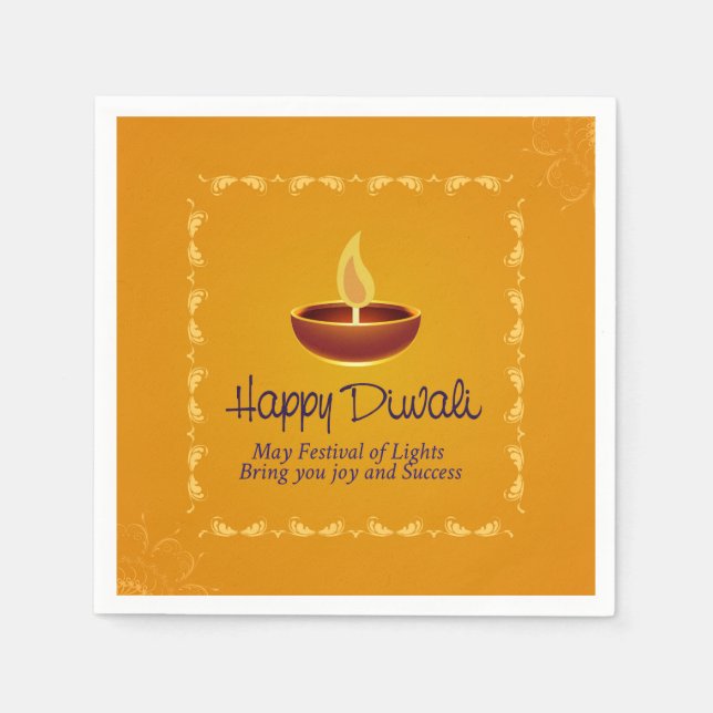 Serviette En Papier Joyeux serviettes Diwali (Devant)
