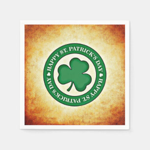 Serviette En Papier Joyeux Shamrock de la Saint Patrick Napkin Carré