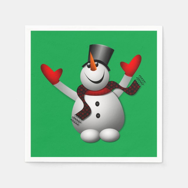 Serviette En Papier Joyeux Snowman Holiday Party (Devant)