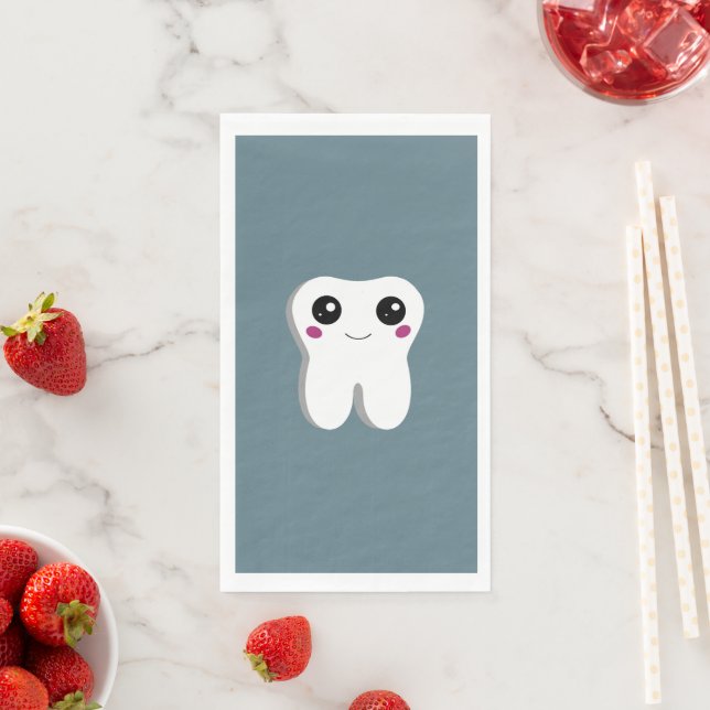 Serviette En Papier Joyeux sourire Dental Tooth Cute (En situation)