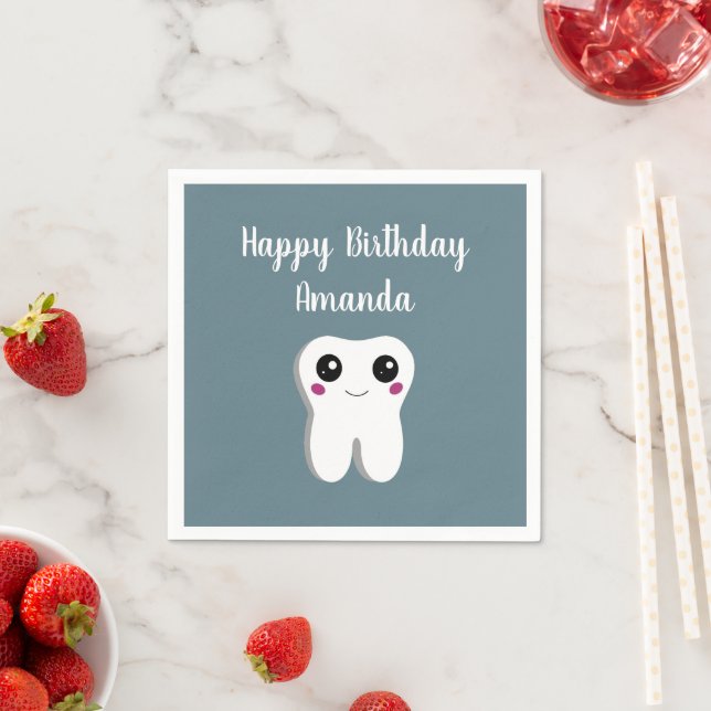Serviette En Papier Joyeux Sourire Dental Tooth mignonne Anniversaire (En situation)