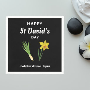 Serviette En Papier Joyeux St David's Day Dydd Gala Gallois Dewi Hapus