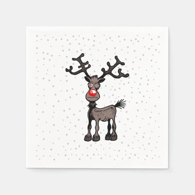 Serviette En Papier Joyeux Stressmas avec Rudolph (Devant)
