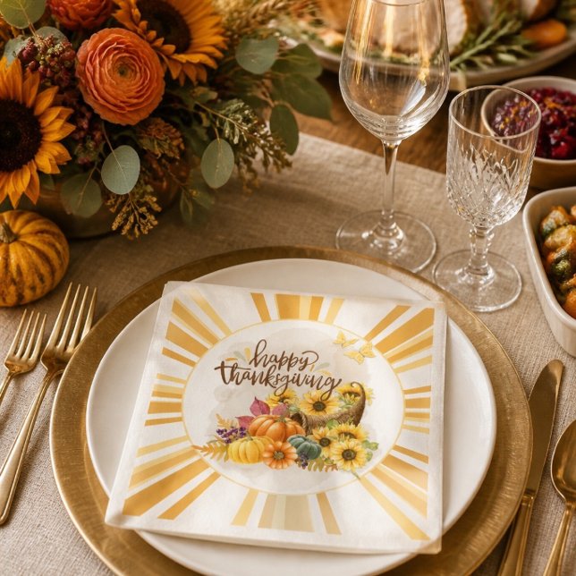 Serviette En Papier Joyeux Thanksgiving (Créateur téléchargé)
