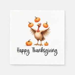 Serviette En Papier Joyeux Thanksgiving avec dinde