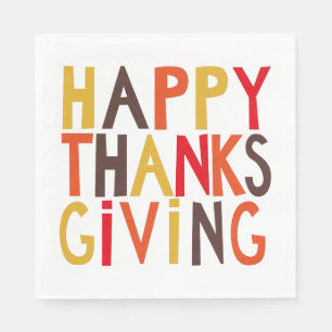Serviette En Papier Joyeux Thanksgiving ! Coupe en papier